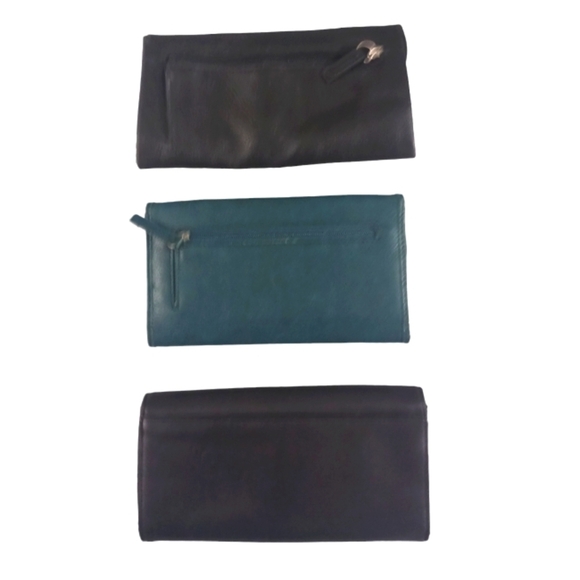 3 Liz Claiborne Leather Wallets Tri-fold - Picture 2 of 14